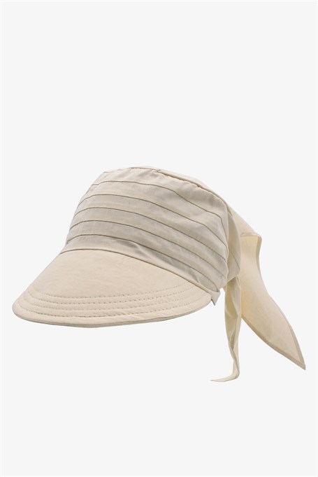 Kadın Safari Şapka Bağlamalı Eşarp Siperli Bandana Plaj Şapkası