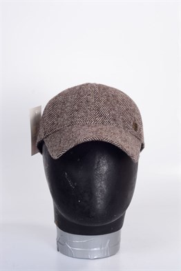 Erkek Deri Siperli  Kep Şapka Yün Kaşmir Kumaş Kasket 