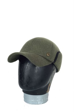 Erkek Kulaklıklı Kaşe  Kumaş  Siperli  Kep Şapka Kasket 